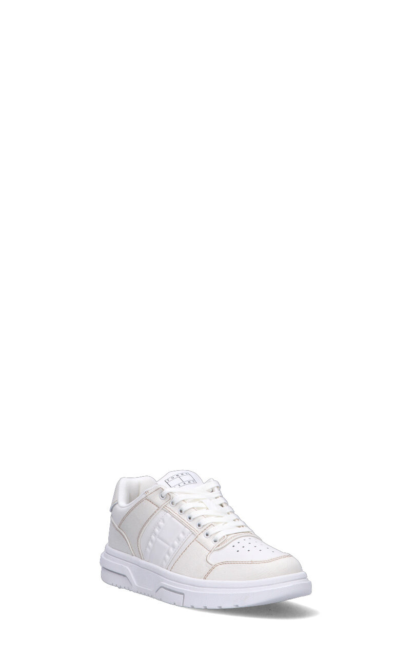 TOMMY HILFIGER JEANS Sneaker donna bianca in pelle