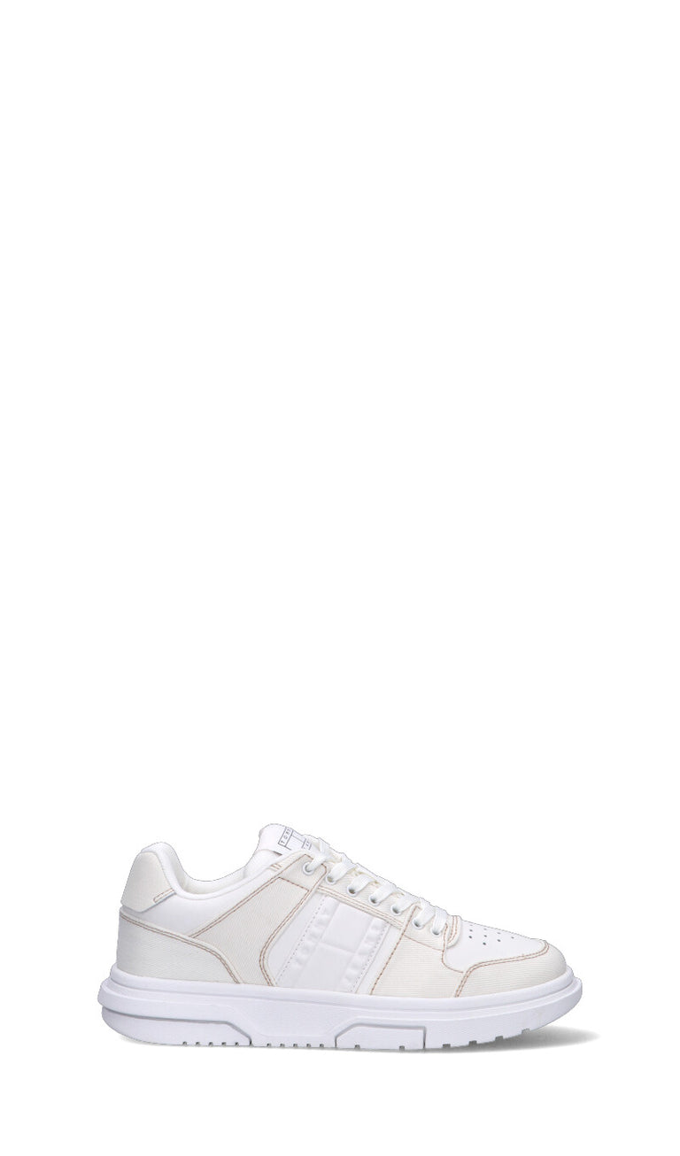 TOMMY HILFIGER JEANS Sneaker donna bianca in pelle