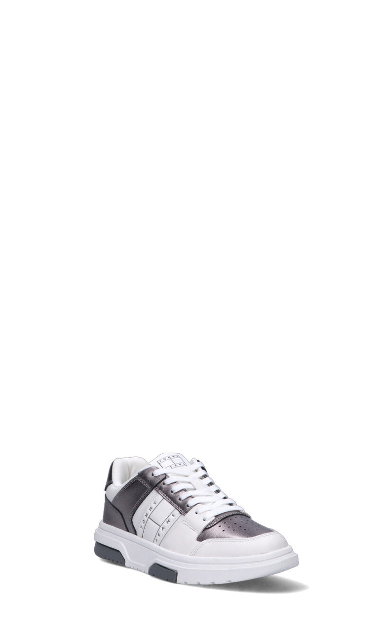 TOMMY HILFIGER JEANS Sneaker donna bianca/grigia in pelle