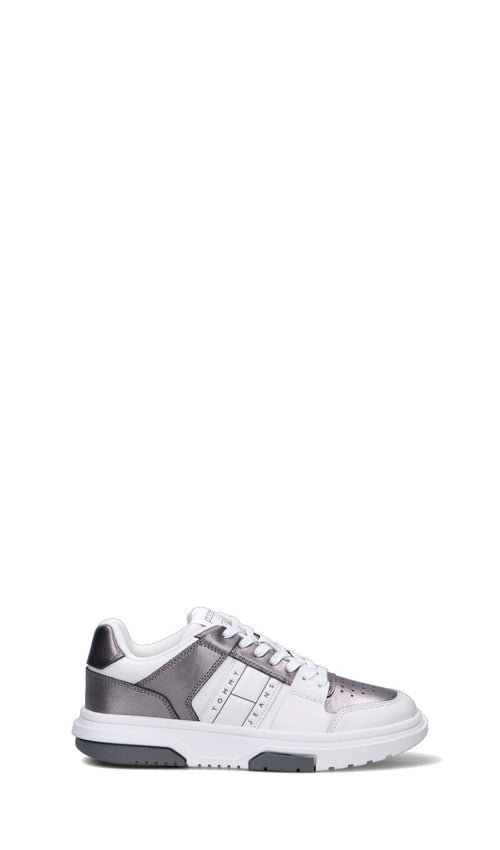 TOMMY HILFIGER JEANS Sneaker donna bianca/grigia in pelle