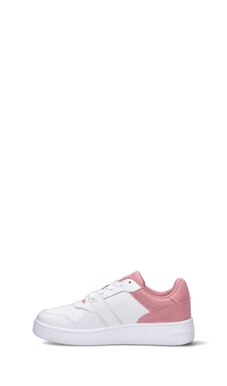 TOMMY HILFIGER JEANS Sneaker donna bianca/rosa in pelle