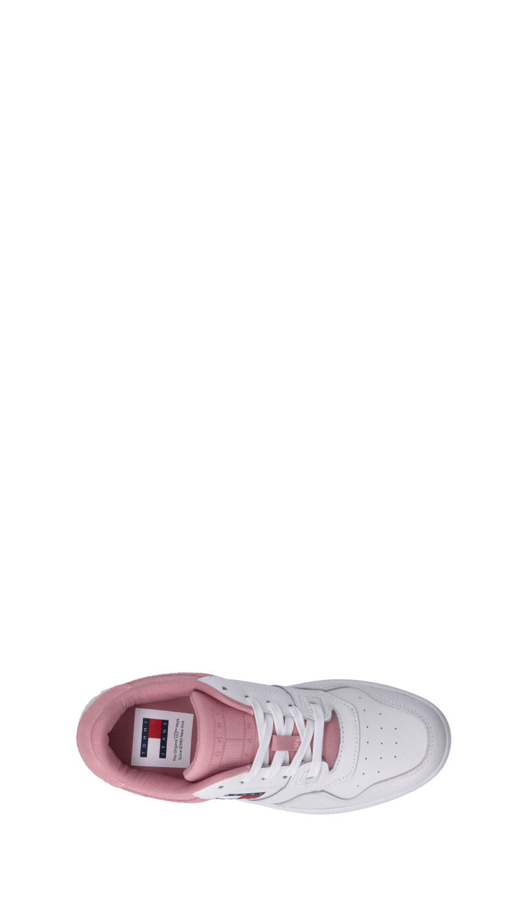 TOMMY HILFIGER JEANS Sneaker donna bianca/rosa in pelle