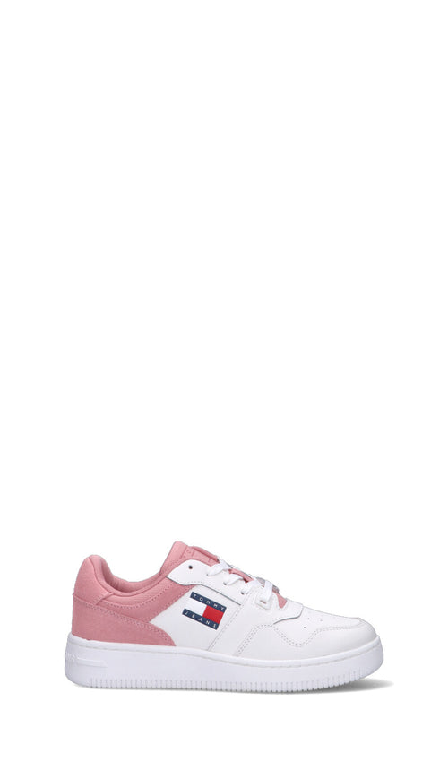 TOMMY HILFIGER JEANS Sneaker donna bianca/rosa in pelle