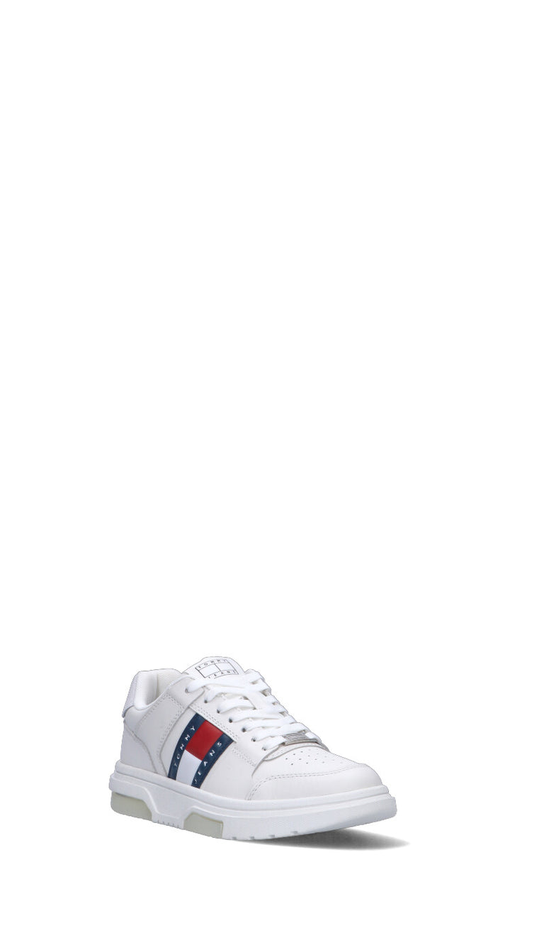 TOMMY HILFIGER JEANS Sneaker donna bianca in pelle