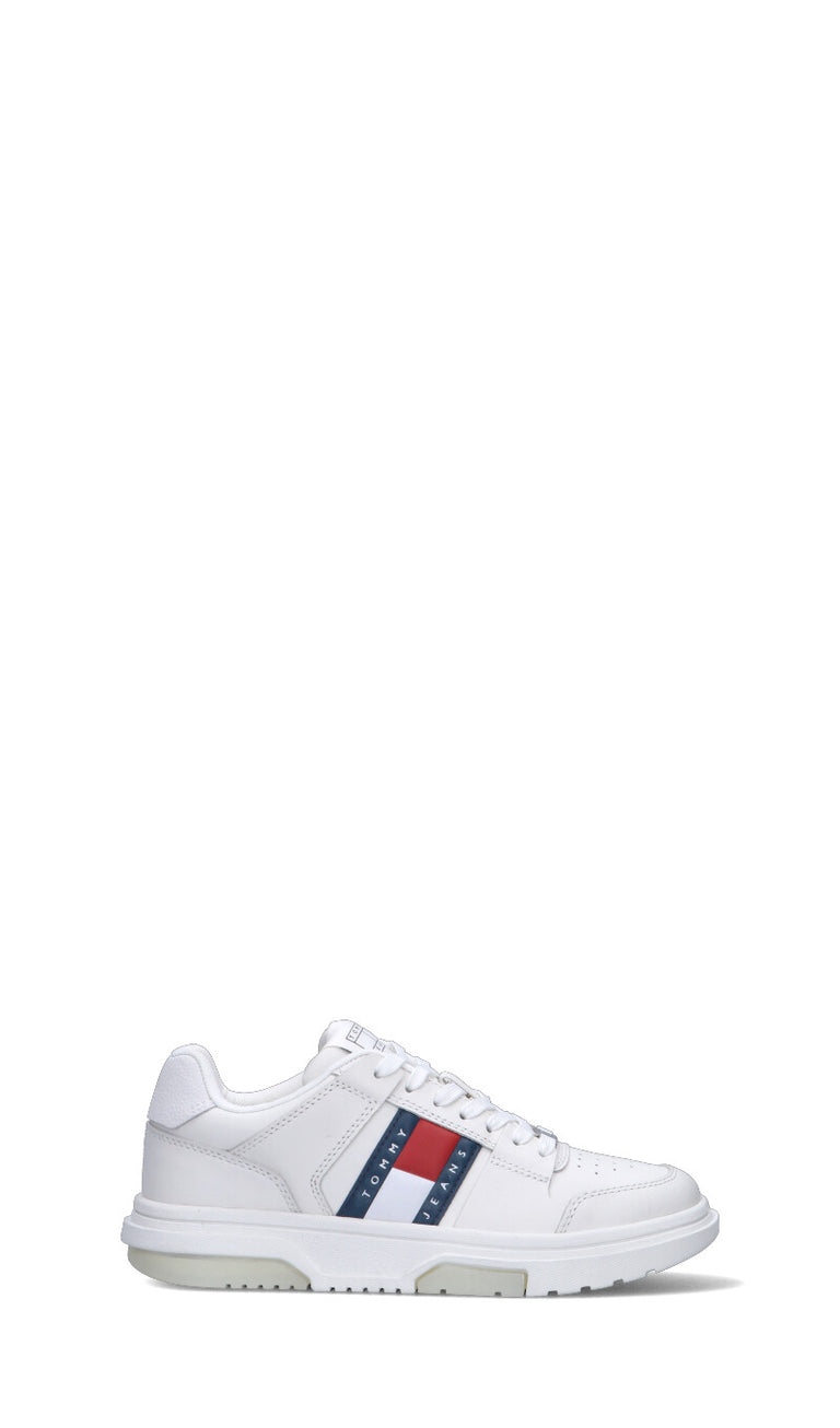 TOMMY HILFIGER JEANS Sneaker donna bianca in pelle