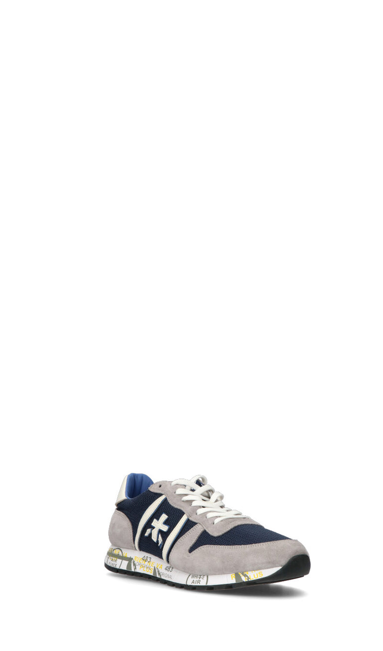 PREMIATA Sneaker uomo grigia/blu in suede