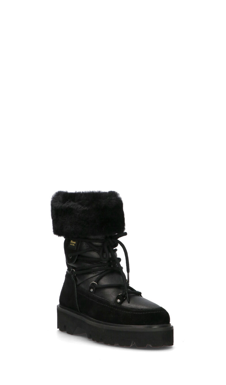 BLAUER Boot donna nero in suede