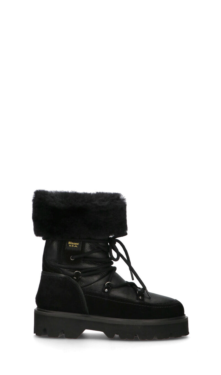 BLAUER Boot donna nero in suede