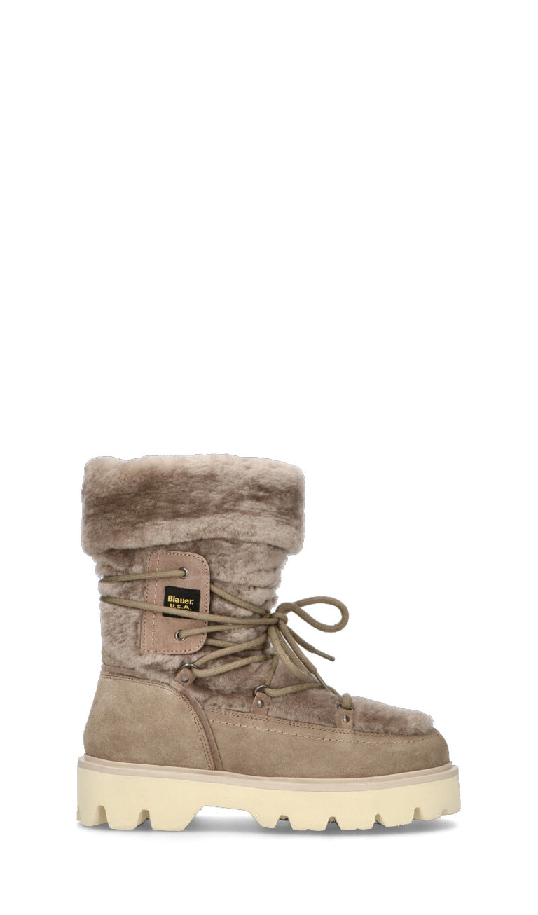 BLAUER Boot donna grigio in suede