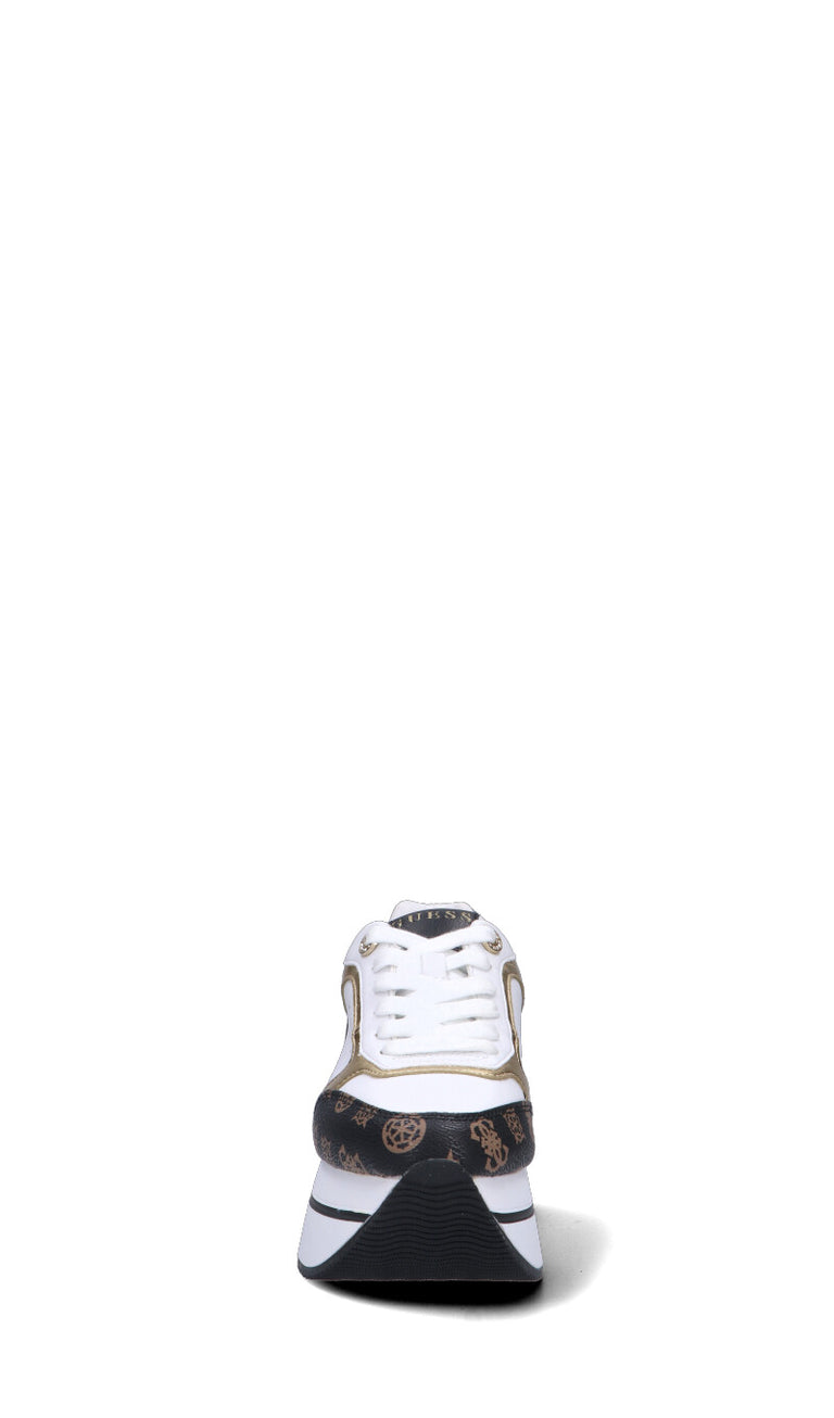 GUESS Sneaker donna bianca, oro e marrone