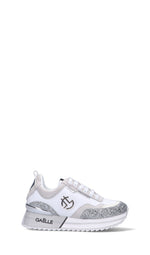 GAeLLE Sneaker donna bianca/argento in pelle