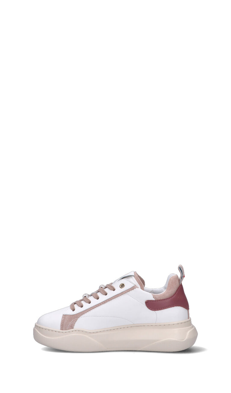 GIO+ Sneaker donna bianca/rosa in pelle