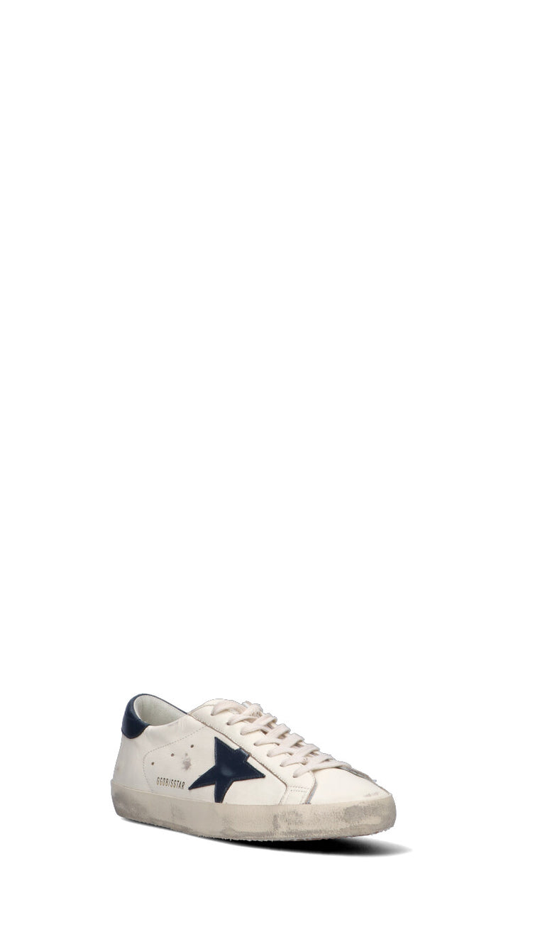 GOLDEN GOOSE - SUPER-STAR Sneaker uomo bianca/blu in pelle