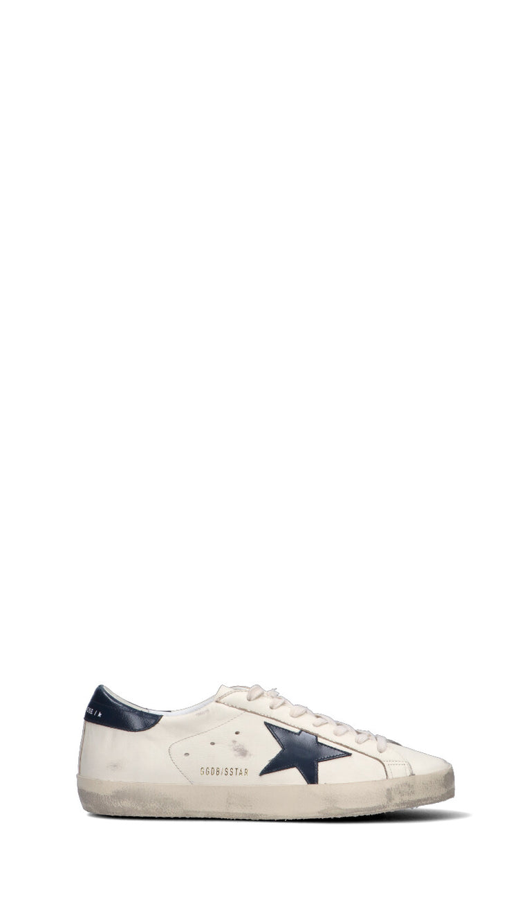 GOLDEN GOOSE - SUPER-STAR Sneaker uomo bianca/blu in pelle