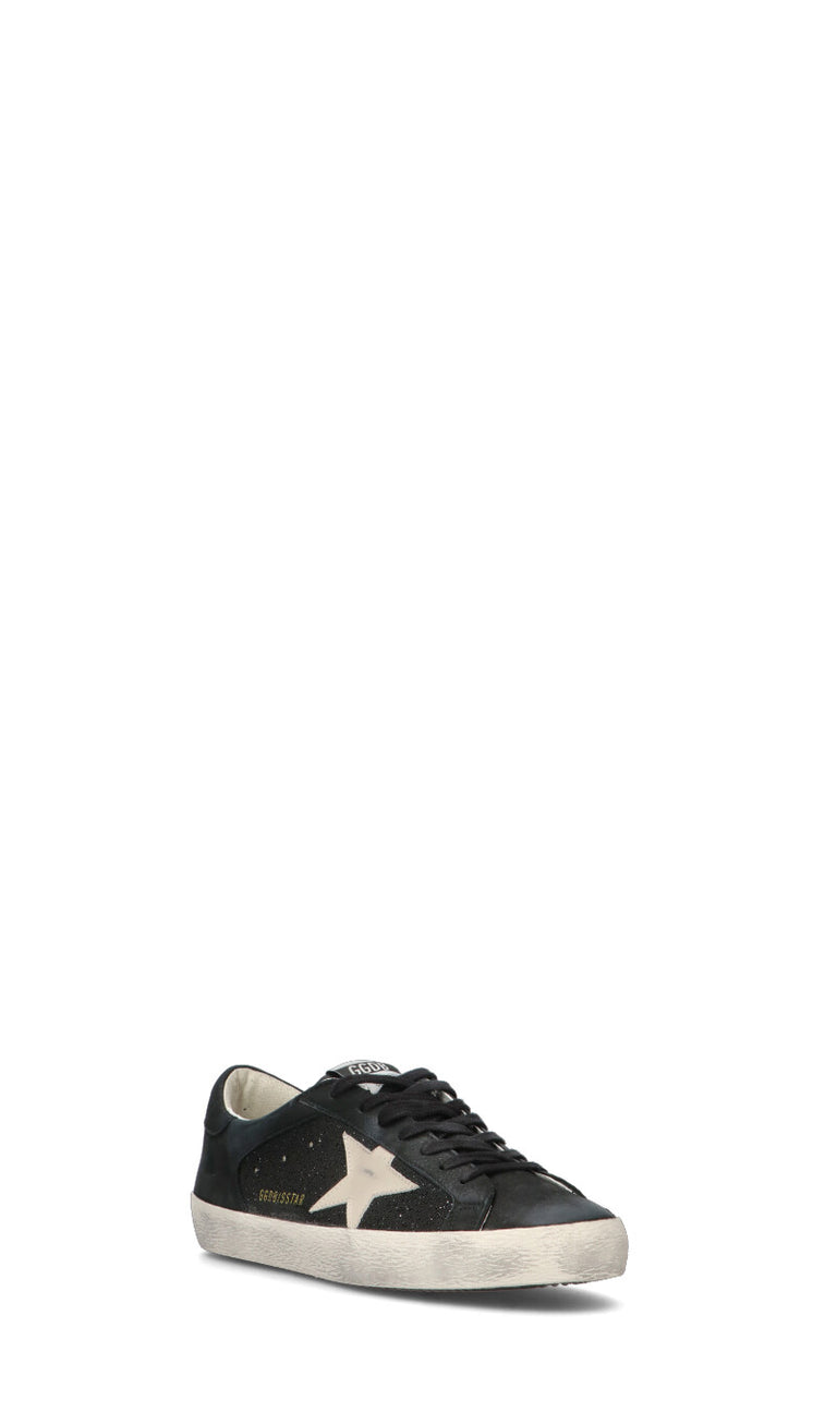 GOLDEN GOOSE - SUPER-STAR Sneaker uomo nera in pelle/swarovski