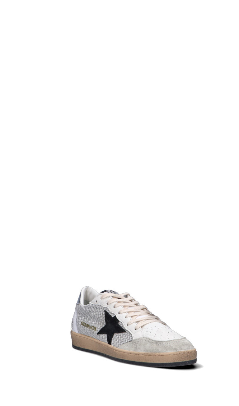 GOLDEN GOOSE BALLSTAR Sneaker uomo bianca/argento/nera in pelle