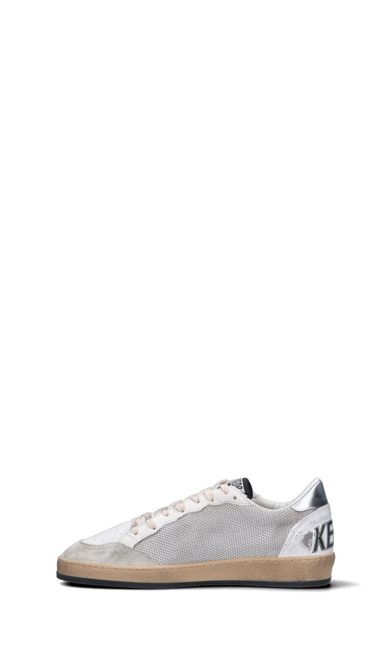 GOLDEN GOOSE BALLSTAR Sneaker uomo bianca/argento/nera in pelle