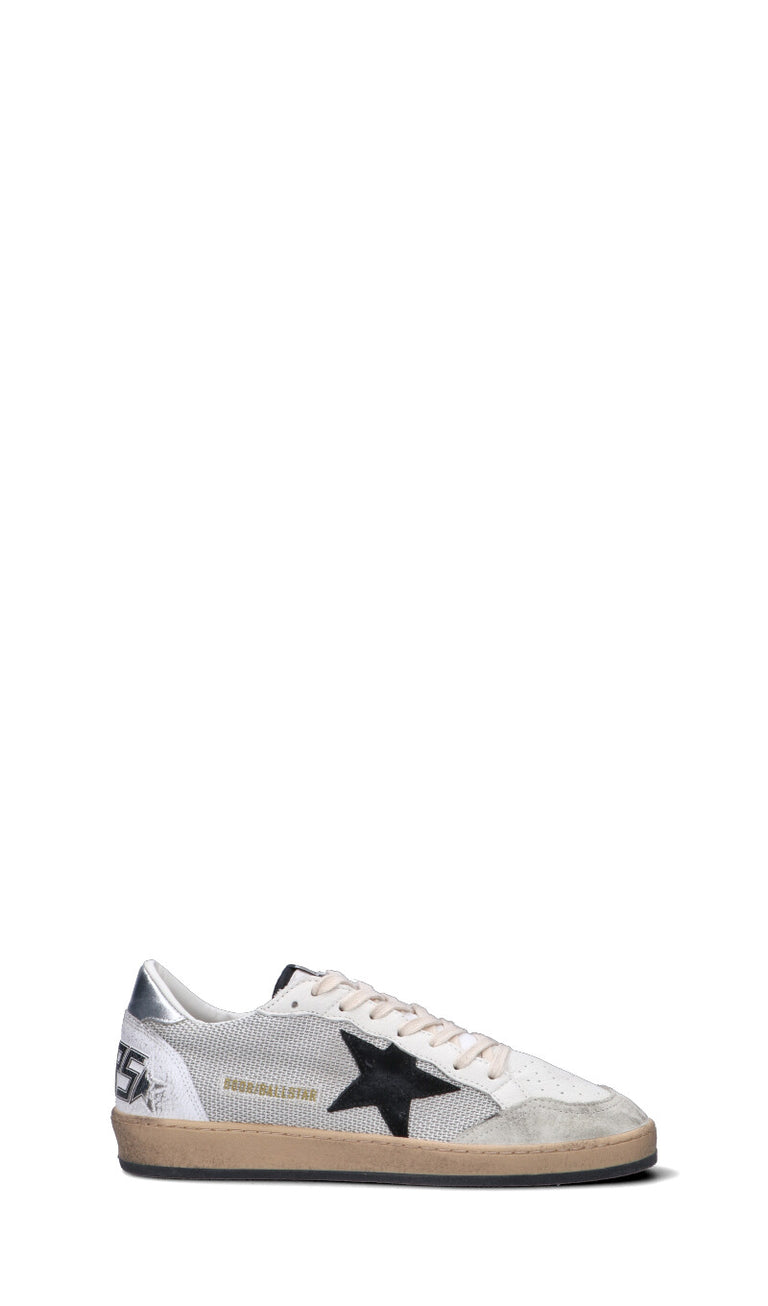 GOLDEN GOOSE BALLSTAR Sneaker uomo bianca/argento/nera in pelle