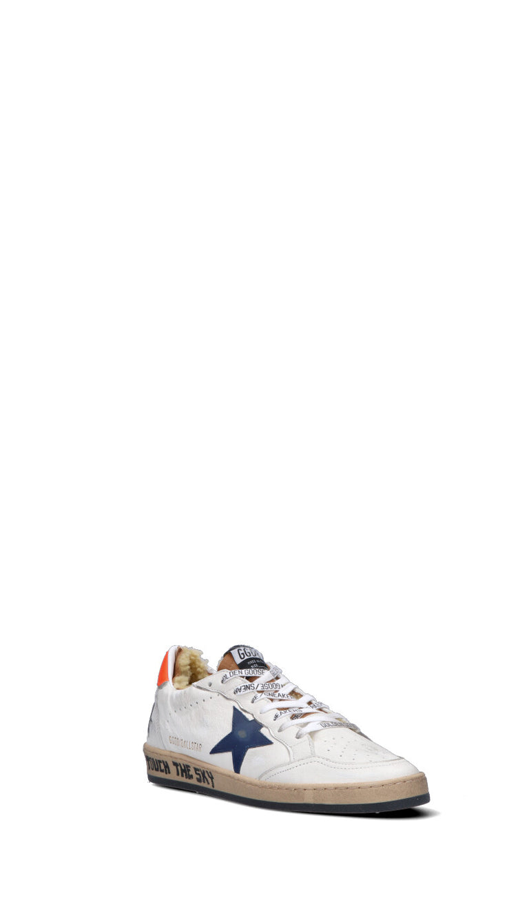 GOLDEN GOOSE BALL STAR Sneaker uomo bianca/blu/arancio in pelle