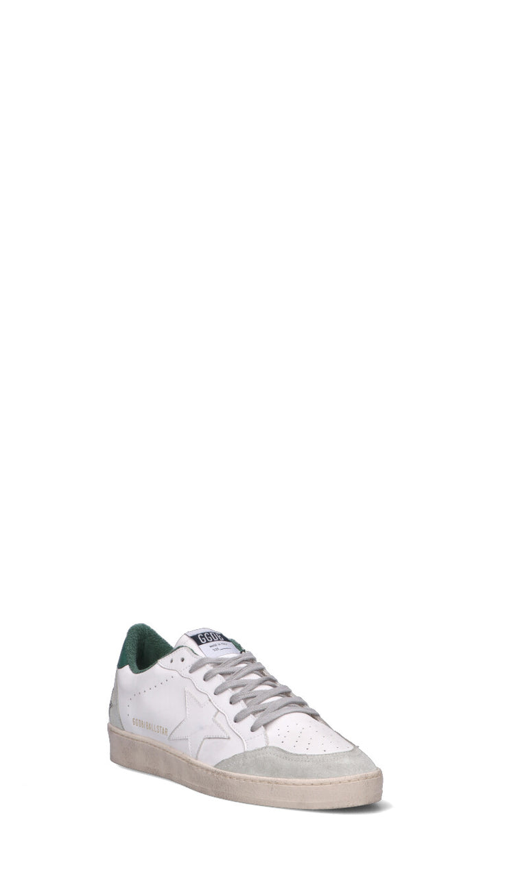 GOLDEN GOOSE BALLSTAR Sneaker uomo bianca, verde e grigia in suede