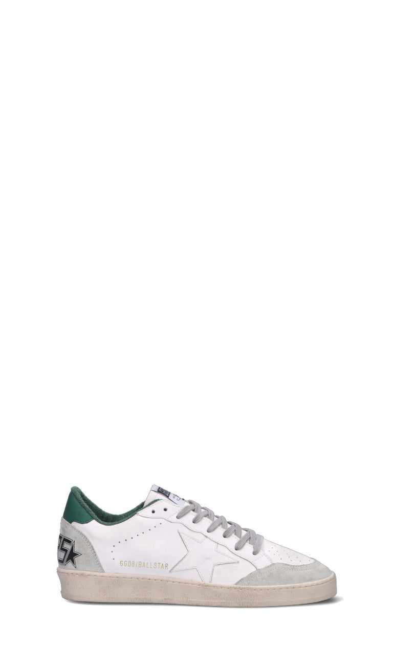 GOLDEN GOOSE BALLSTAR Sneaker uomo bianca, verde e grigia in suede