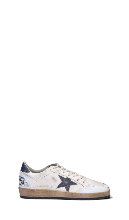 GOLDEN GOOSE - BALL STAR Sneaker uomo bianca/blu in pelle