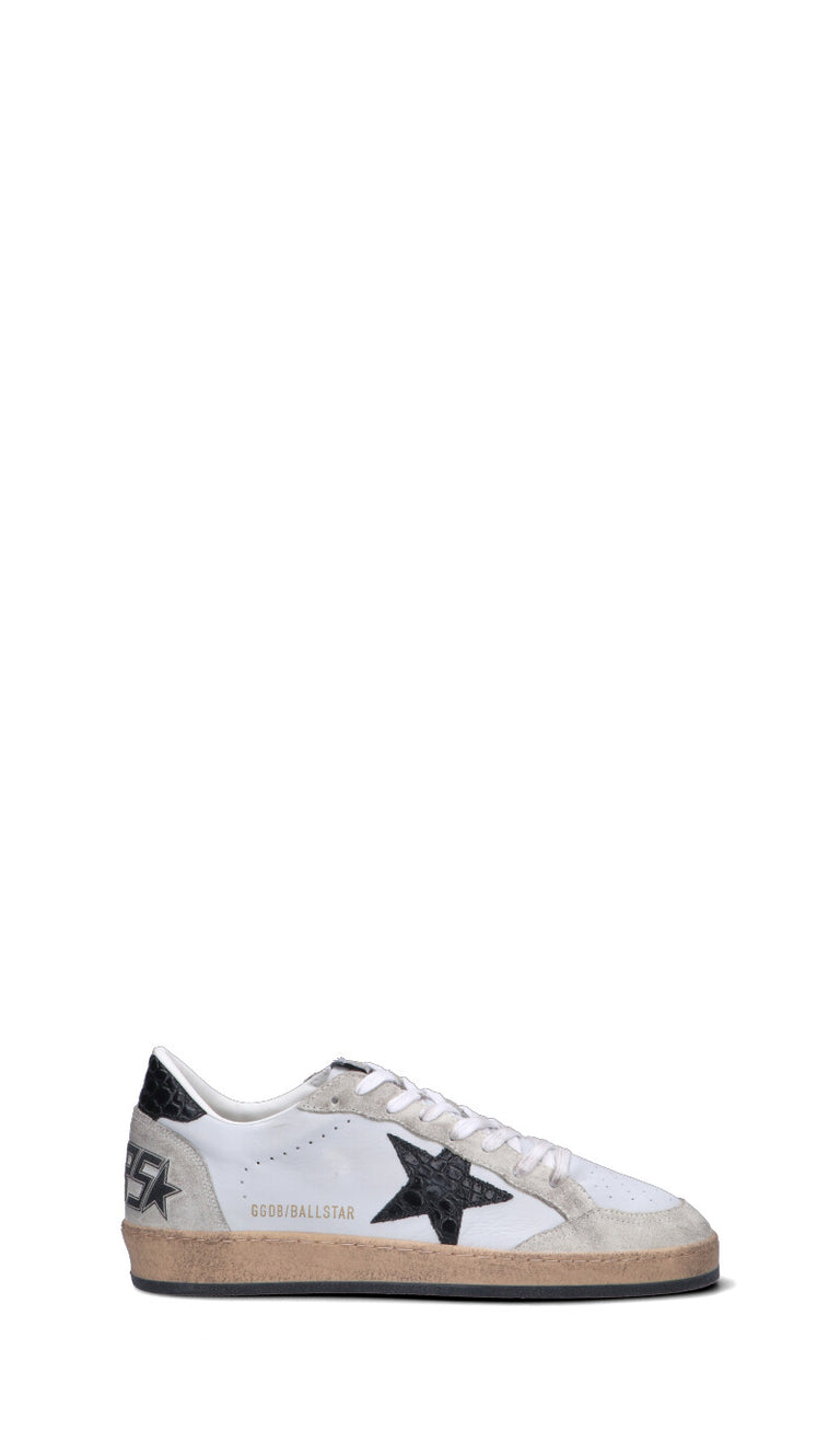 GOLDEN GOOSE BALLSTAR Sneaker uomo bianca, nera e grigia in suede