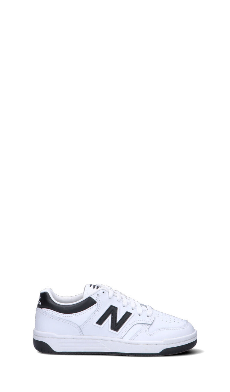 NEW BALANCE Sneaker ragazzo bianca/nera in pelle