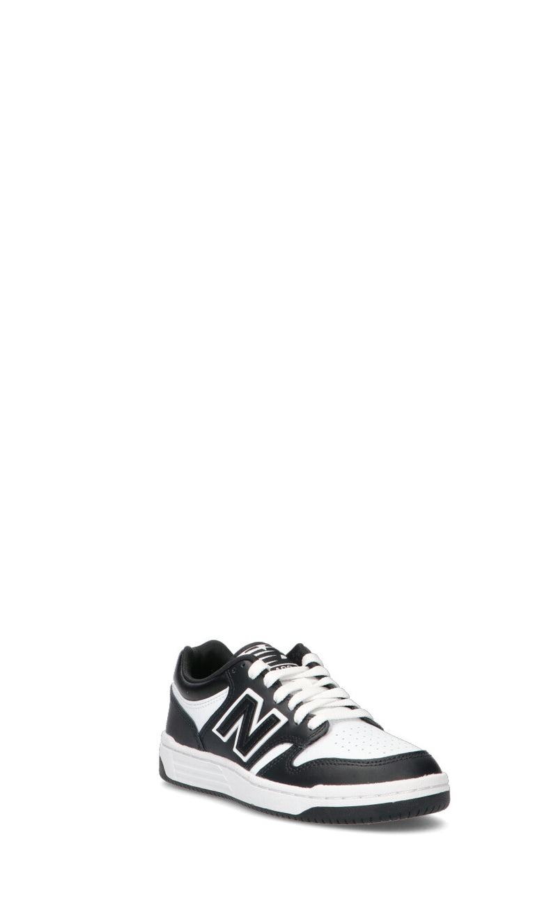 NEW BALANCE Sneaker ragazzo nera/bianca in pelle