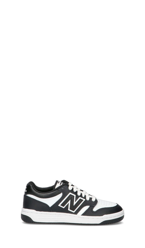 NEW BALANCE Sneaker ragazzo nera/bianca in pelle