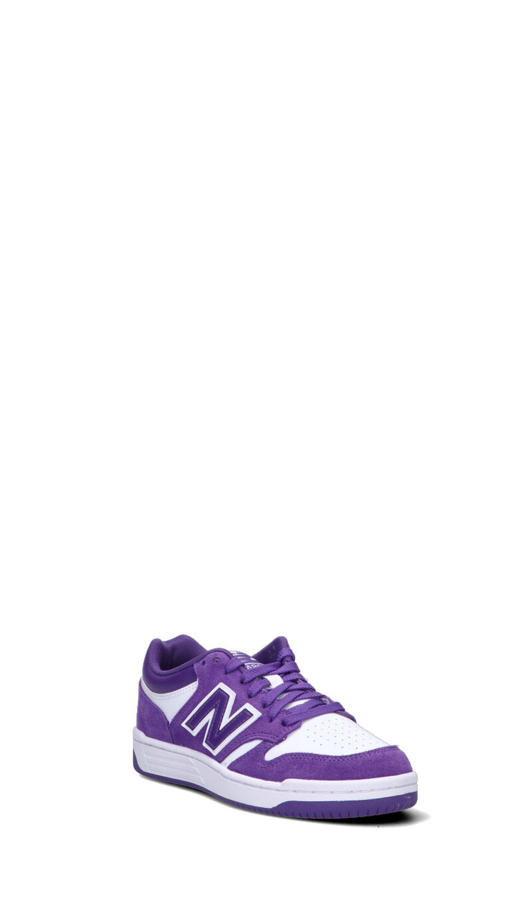 NEW BALANCE 480 Sneaker ragazza viola e bianca in suede