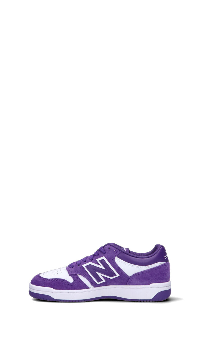 NEW BALANCE 480 Sneaker ragazza viola e bianca in suede