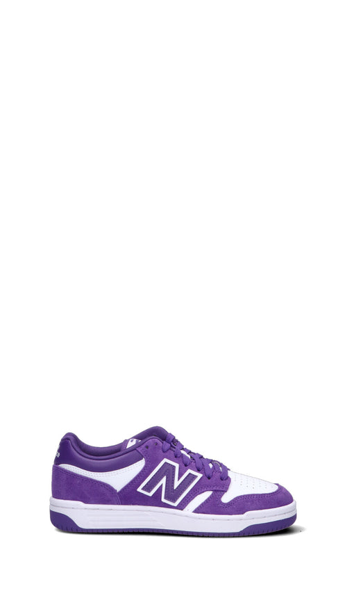 NEW BALANCE 480 Sneaker ragazza viola e bianca in suede