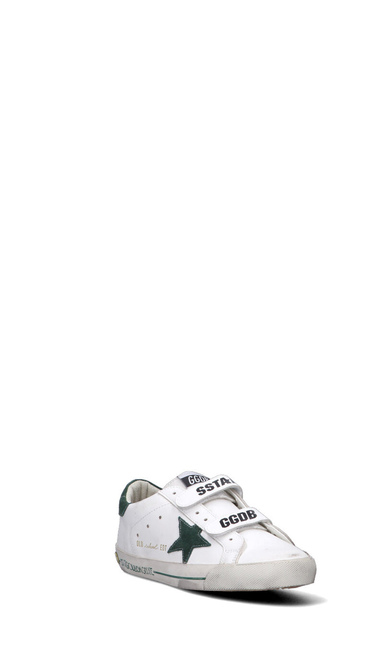 GOLDEN GOOSE Sneaker ragazzo bianca/verde in pelle