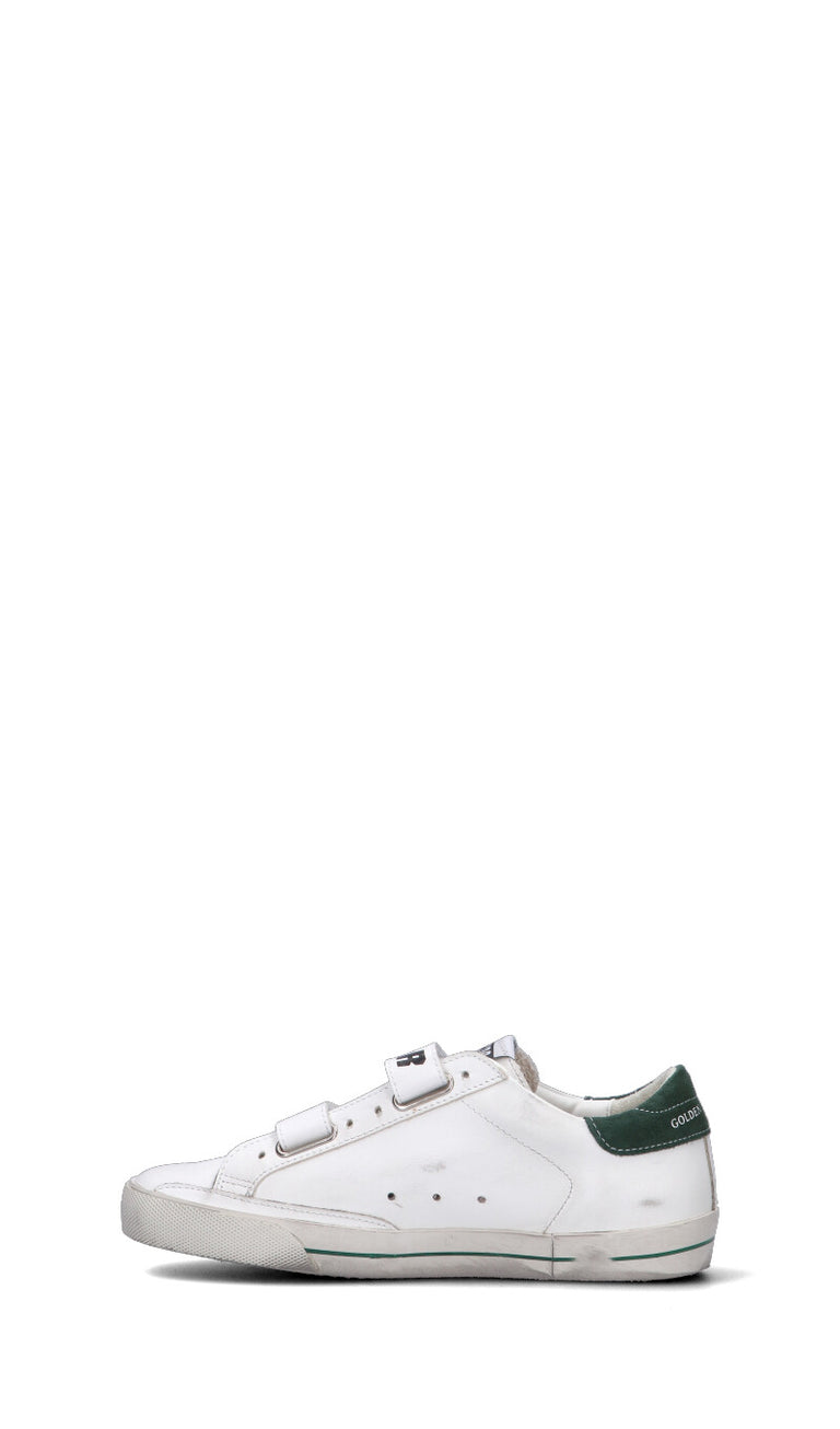 GOLDEN GOOSE Sneaker ragazzo bianca/verde in pelle