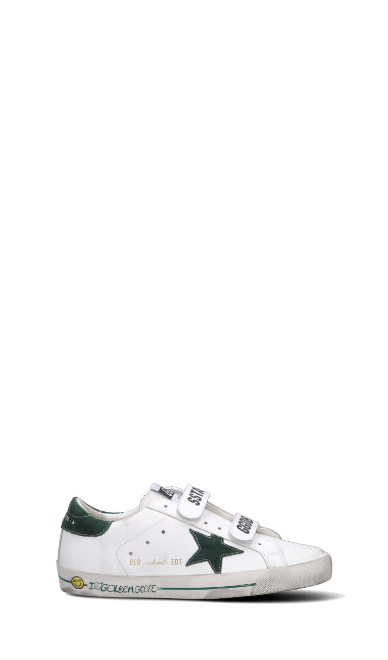 GOLDEN GOOSE Sneaker ragazzo bianca/verde in pelle