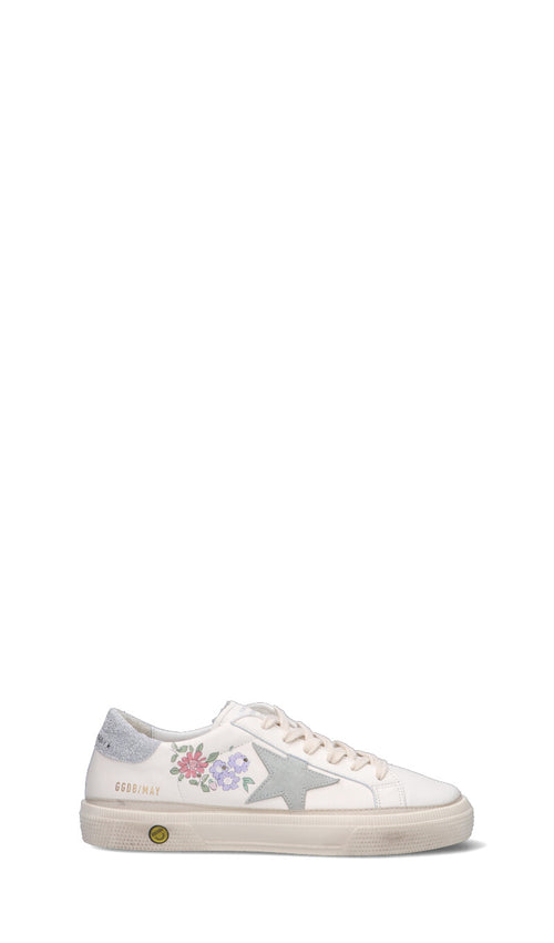 GOLDEN GOOSE - MAY Sneaker ragazza bianca/argento in pelle