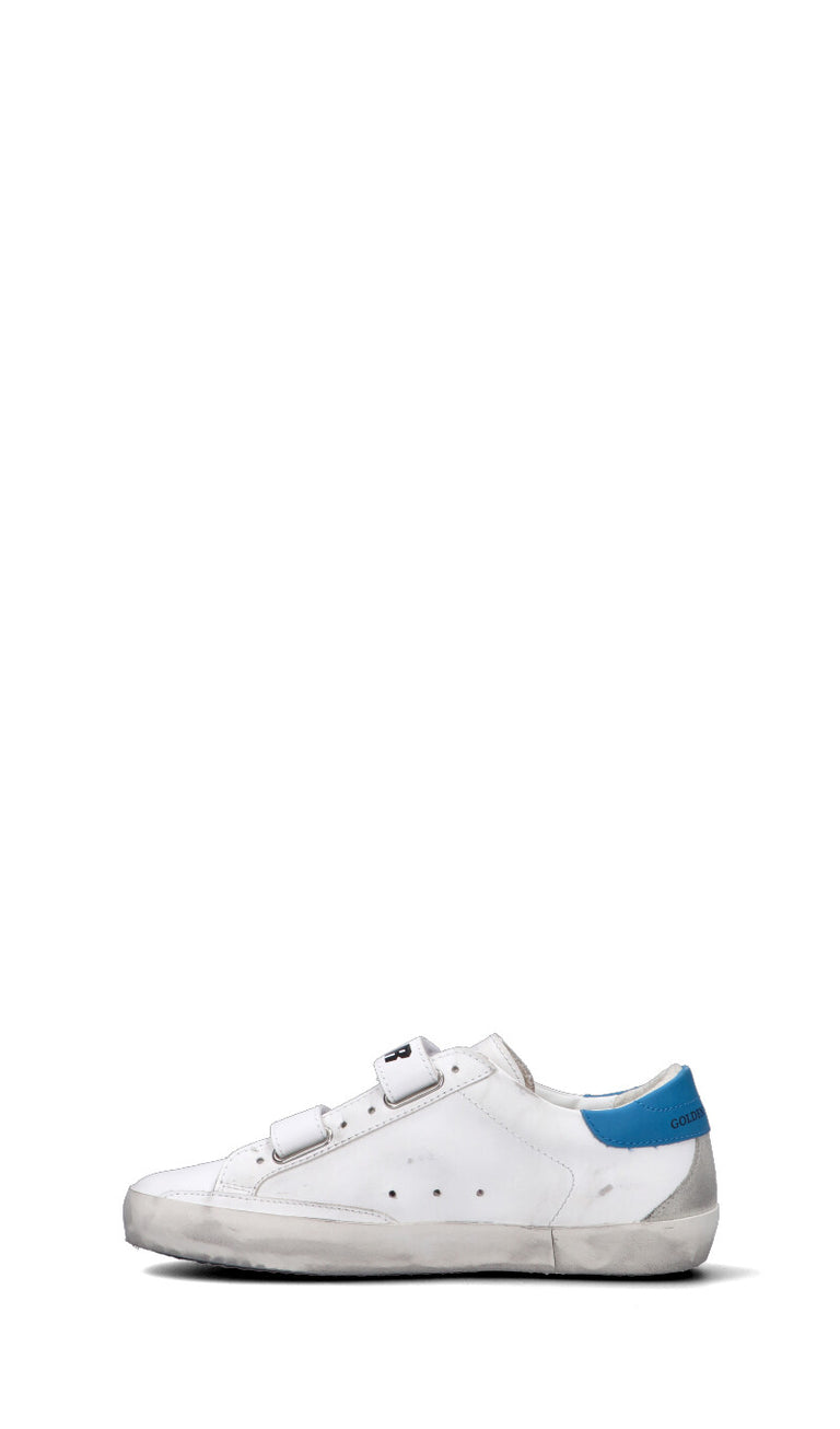 GOLDEN GOOSE Sneaker ragazzo bianca/azzurra in pelle