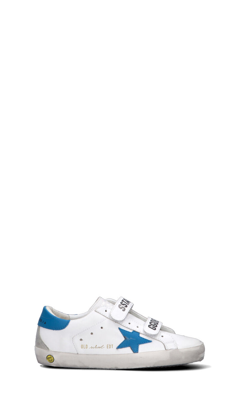 GOLDEN GOOSE Sneaker ragazzo bianca/azzurra in pelle