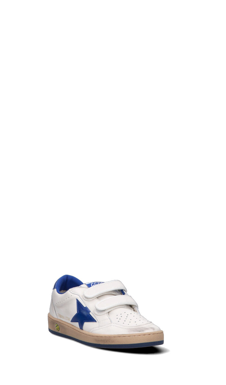 GOLDEN GOOSE - BALL STAR STRAP Sneaker ragazzo bianca/blu in pelle