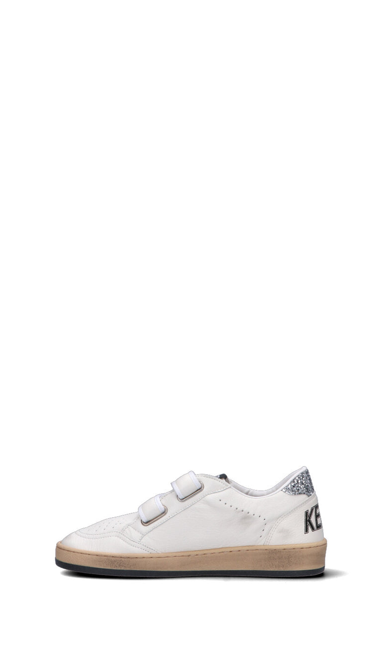 GOLDEN GOOSE - BALL STAR STRAP Sneaker ragazza bianca/argento in pelle