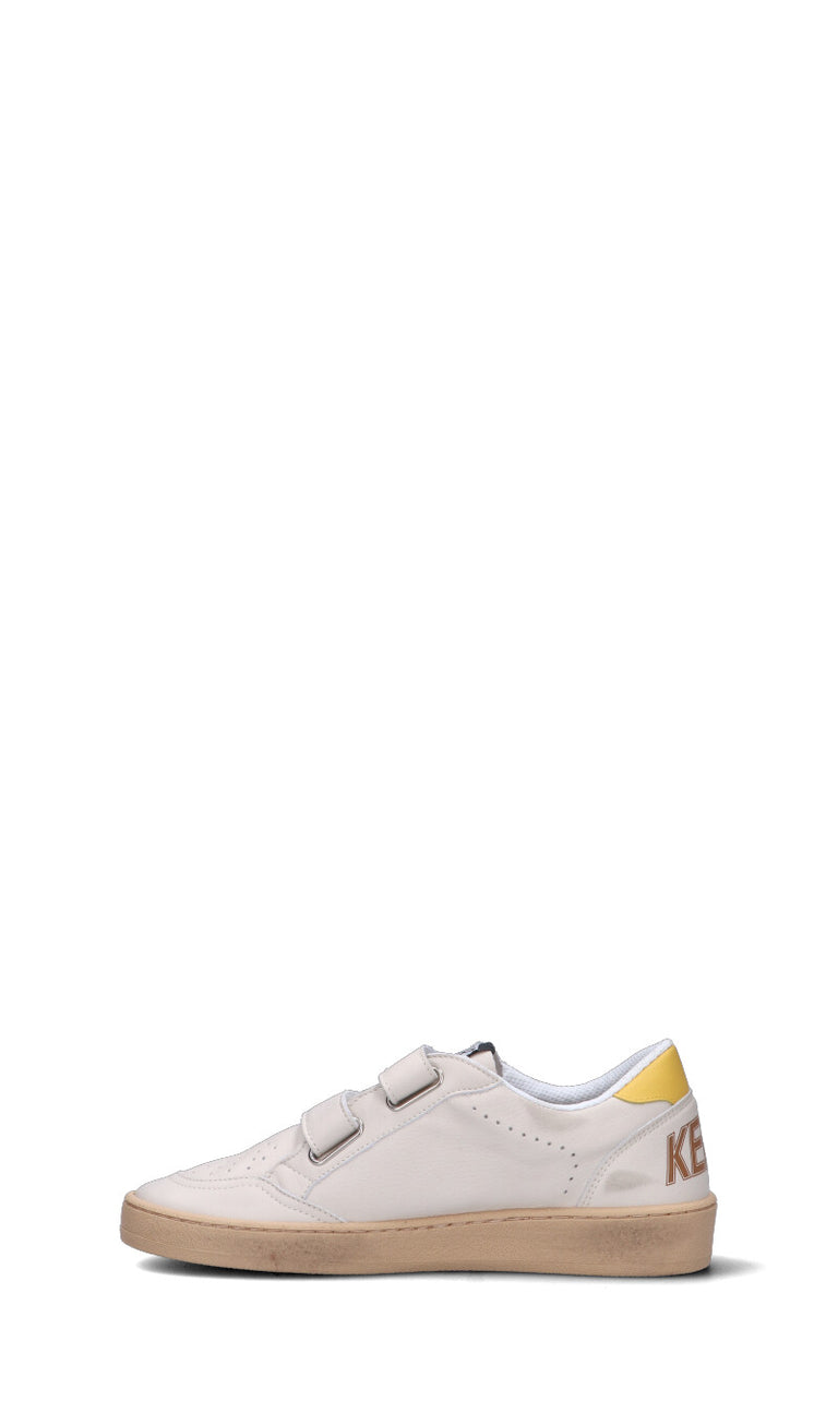 GOLDEN GOOSE - BALL STAR STRAP Sneaker ragazzo bianca/gialla in pelle