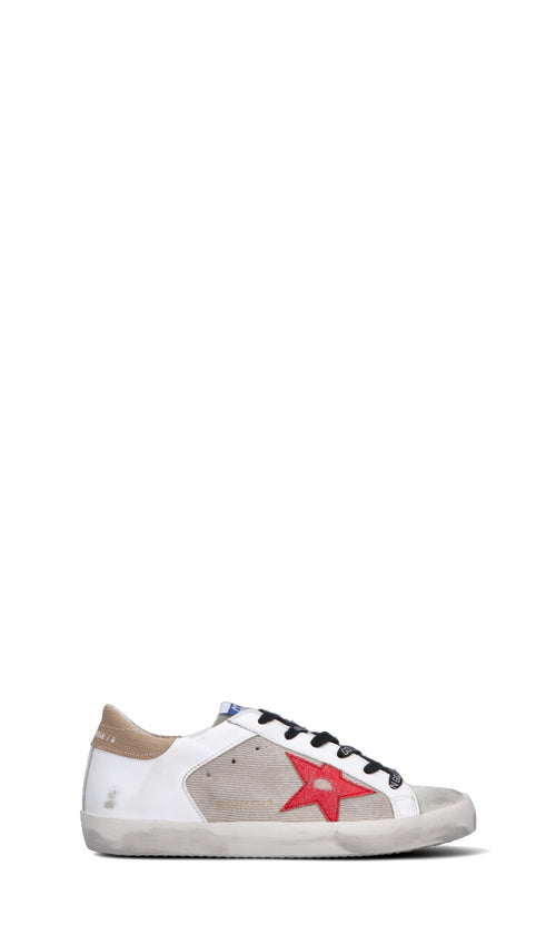 GOLDEN GOOSE SUPER-STAR DOUBLE QUARTER Sneaker donna bianca/beige in pelle