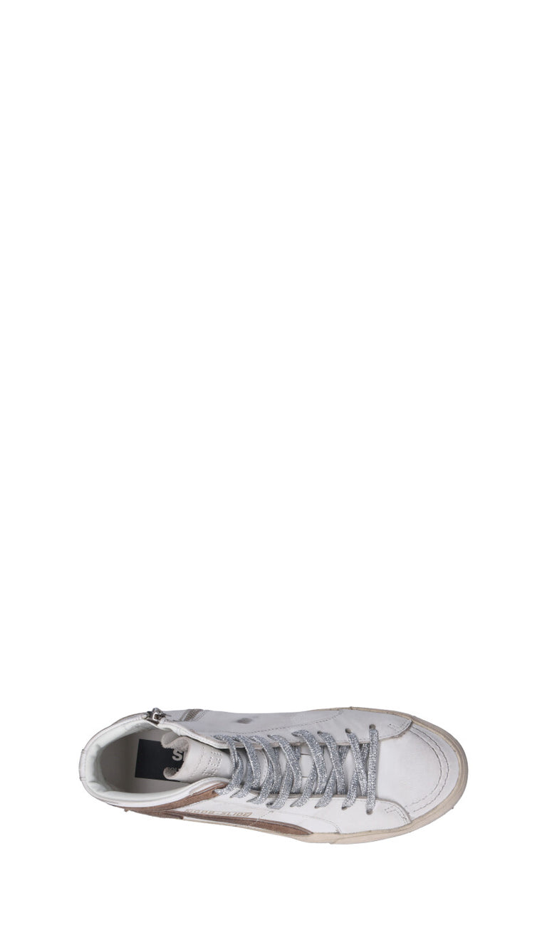 GOLDEN GOOSE - SLIDE CLASSIC Sneaker donna bianca/marrone in pelle