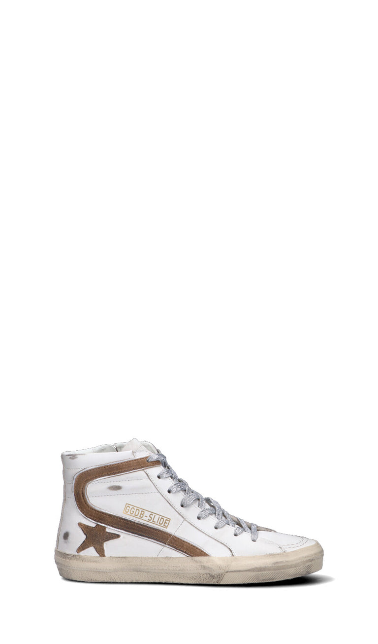 GOLDEN GOOSE - SLIDE CLASSIC Sneaker donna bianca/marrone in pelle