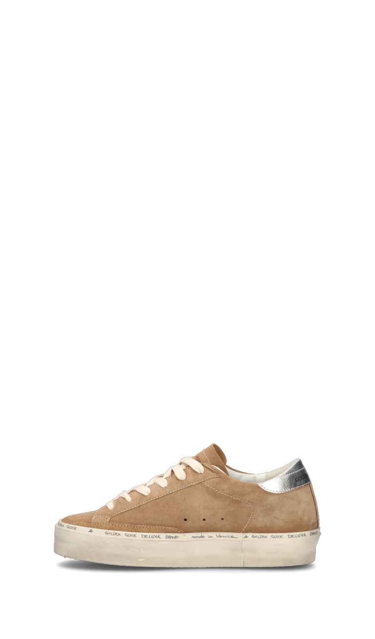 GOLDEN GOOSE HI STAR Sneaker donna chestnut e argento in suede