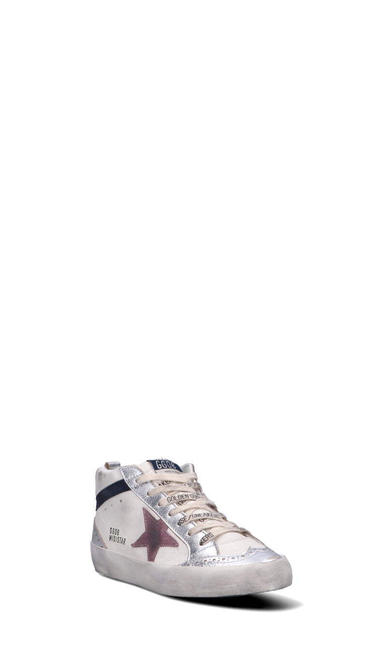 GOLDEN GOOSE MIDSTAR Sneaker donna argento, rossa e blu in pelle