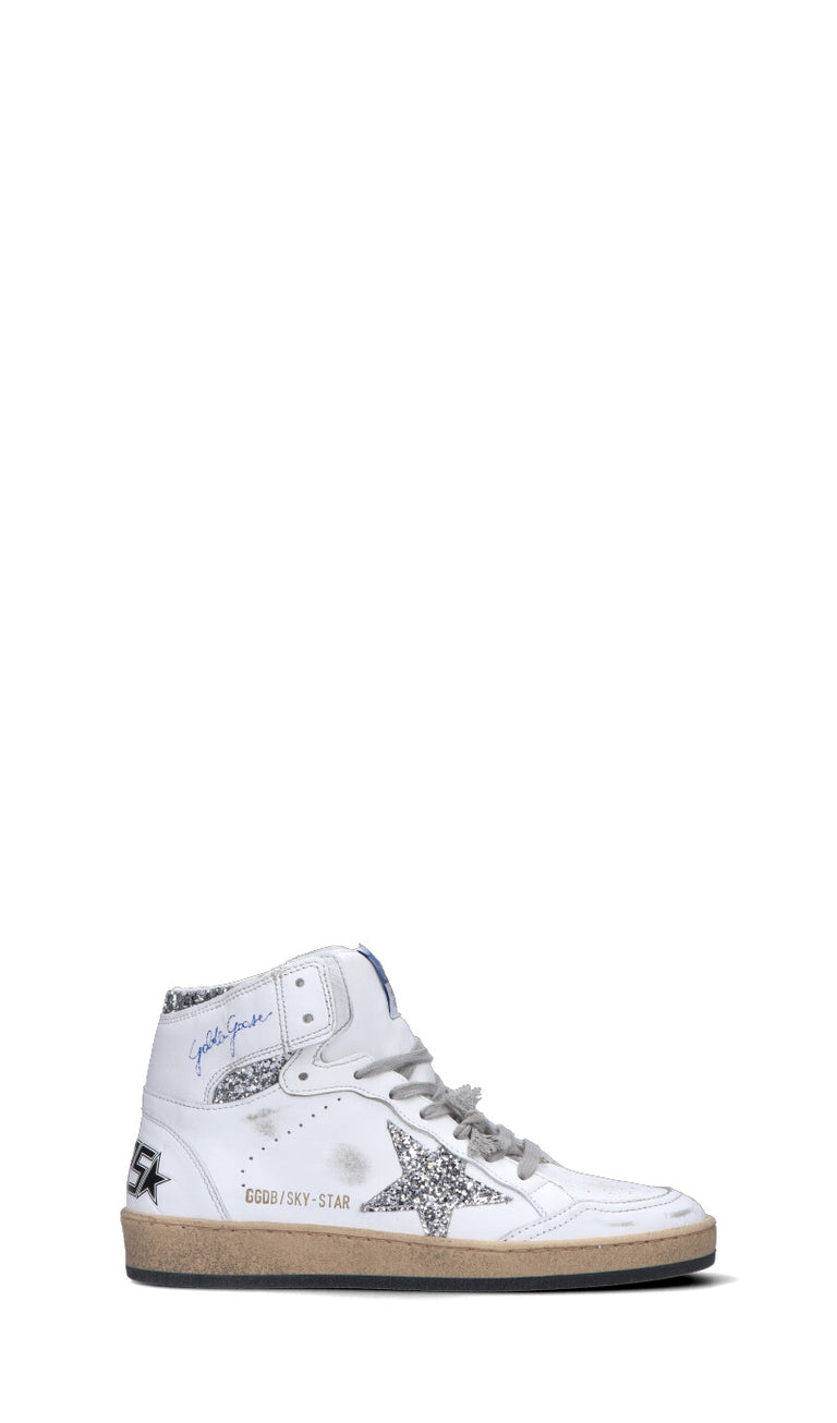 GOLDEN GOOSE SKY STAR Sneaker donna bianca/argento in pelle