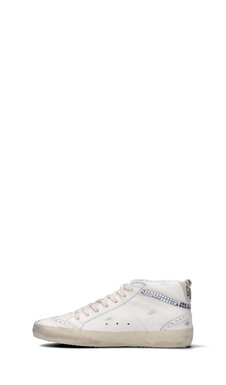 GOLDEN GOOSE - MIDSTAR CLASSIC Sneaker donna bianca in pelle/swarovski