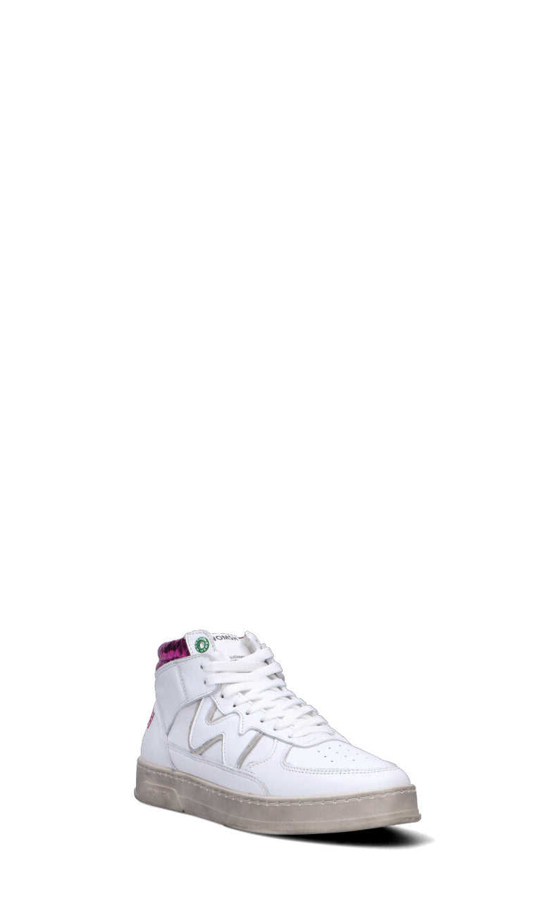 WOMSH Sneaker donna bianca/fucsia in pelle